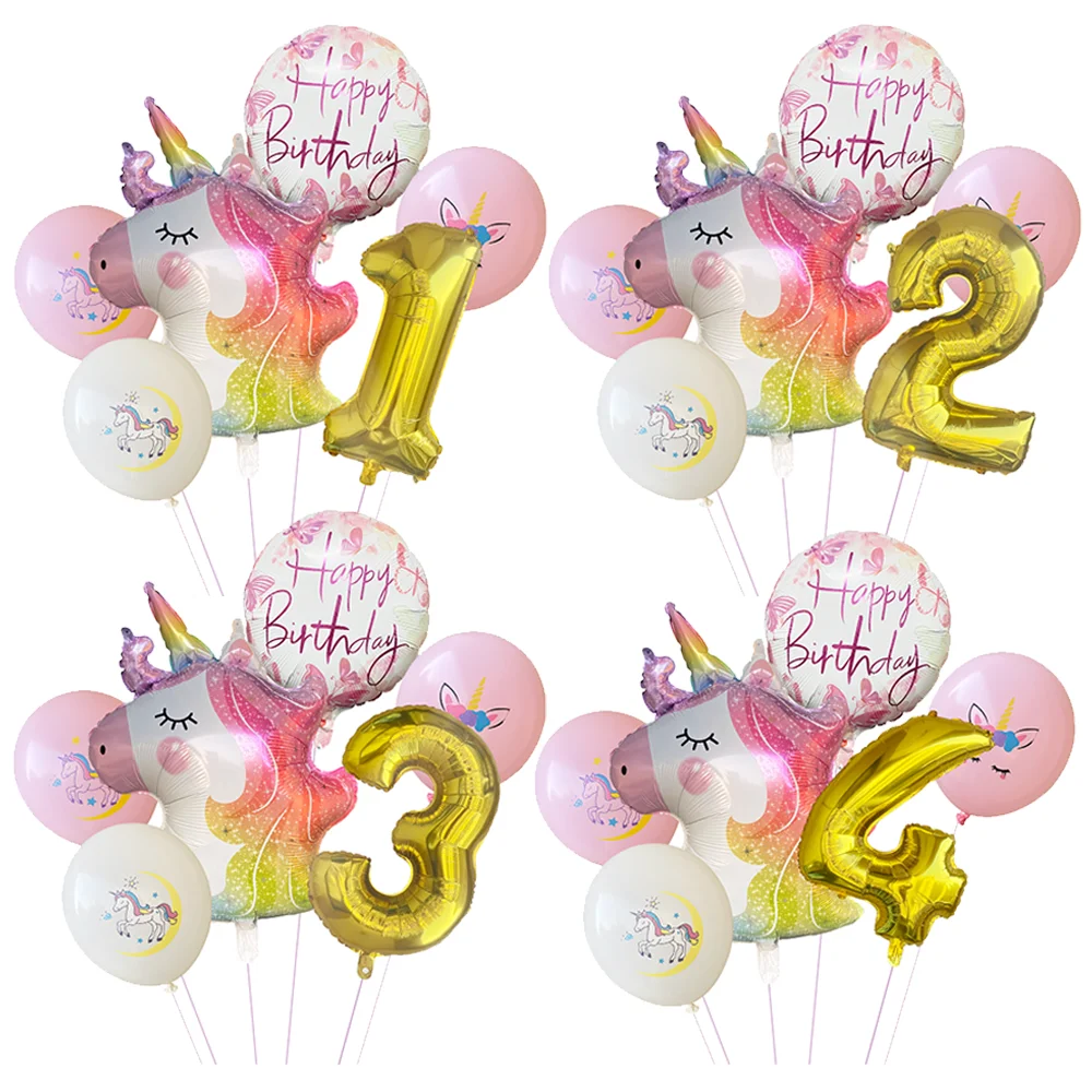 6 шт./компл. украшение для детского дня рождения с единорогом из алюминиевой