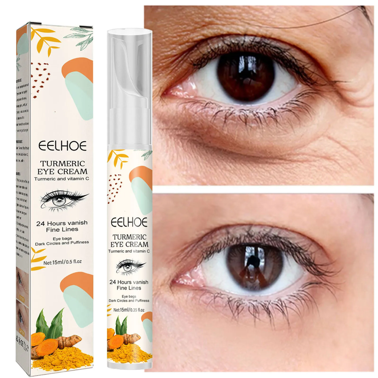 Anti-Wrinkle Eye Serum Fade Fine Lines Anti Dark Circles Eye Cream Remove Eye Bags Puffiness Anti-Aging Firming Beauty Skin Care