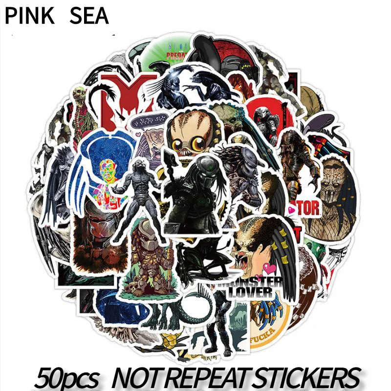 

10/30/50pcs/set Predator Cartoon Science Fiction Funny Movie Graffiti Stickers For Luggage Skateboard Kids Laptop Phone Case Diy