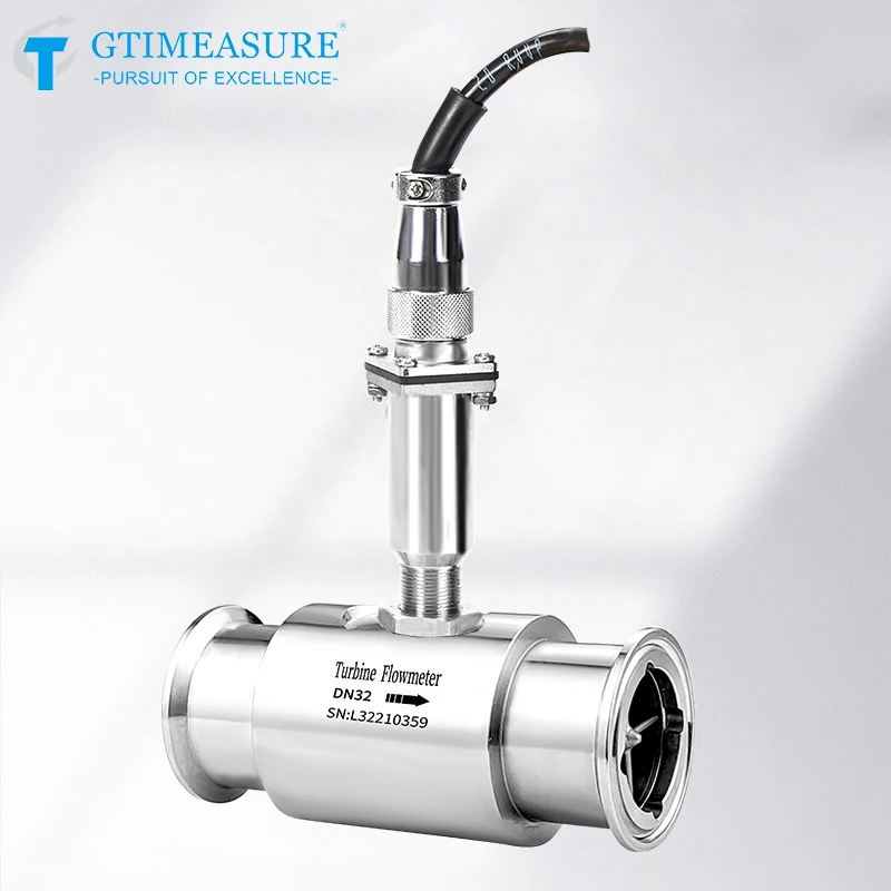 

Flow Meter Tri Clamp Turbine Flowmeter Water Sensor Stainless Steel Pulse Signal for Water/Oil/Fuel/Diesel/Methyl Alcohol/Clean