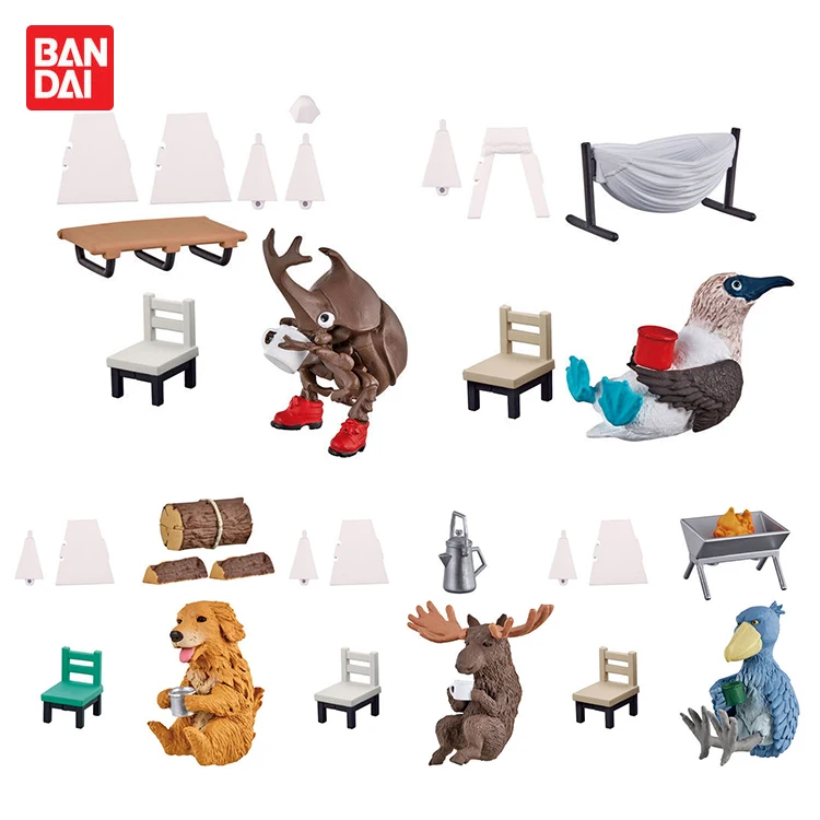 

BANDAI Gachapon Capsule Toy Gacha Animal Model Elk Wapiti Shoebill Escarabajo Dung Beetle Camping Table Ornaments