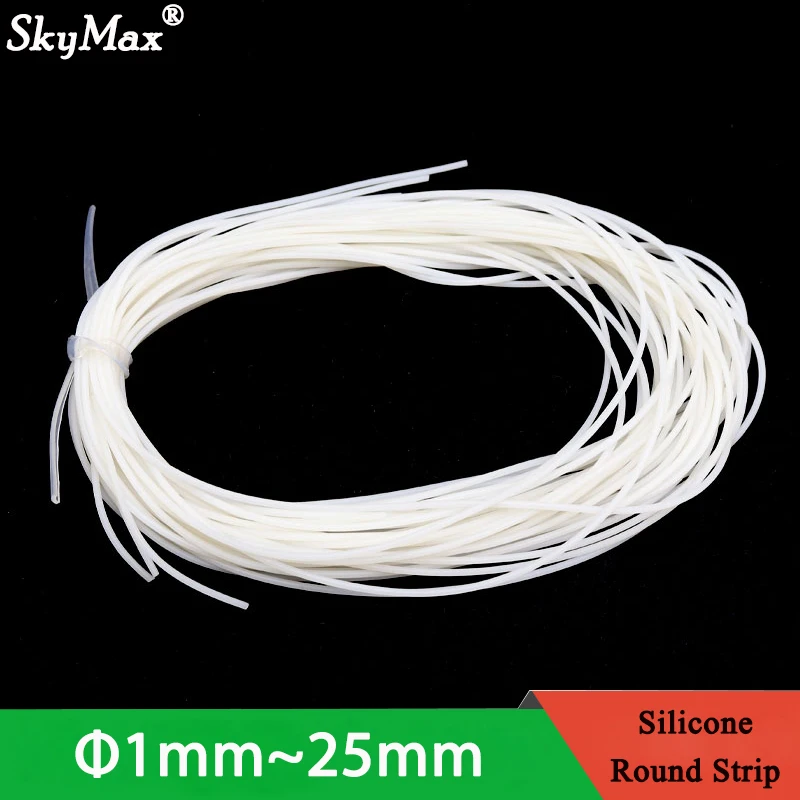 

1/5M Dia 1/2//3/4/5/6/7/10/11/12/14//15/16/18/20/25mm Silicone Solid Round Seal Strip Seal O ring High Temperature Resist White