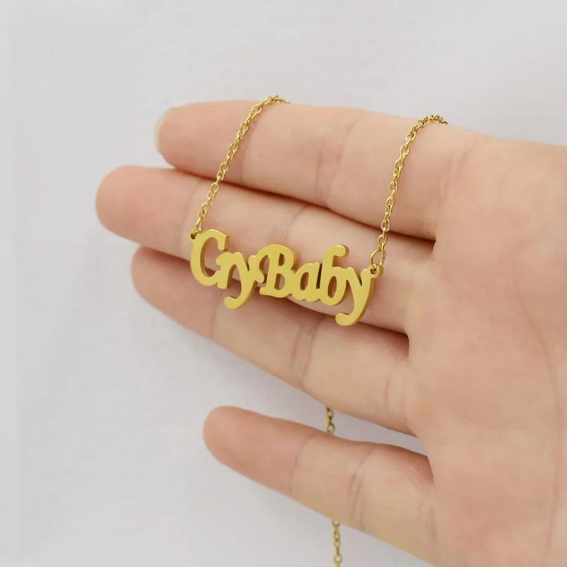 

Ожерелье с подвеской Crybaby из нержавеющей стали в европейском и американском стиле с английскими буквами
