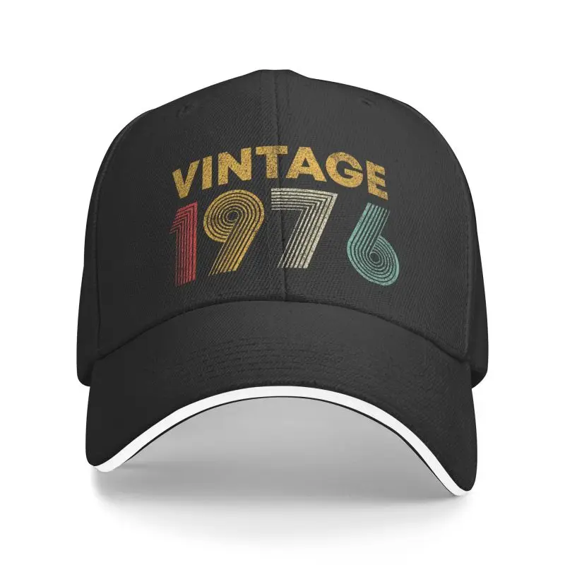 

New Classic Vintage, 46 years old, was born in 1976. Adjustable women's baseball cap. The 46th Father's Day gift performance cap
