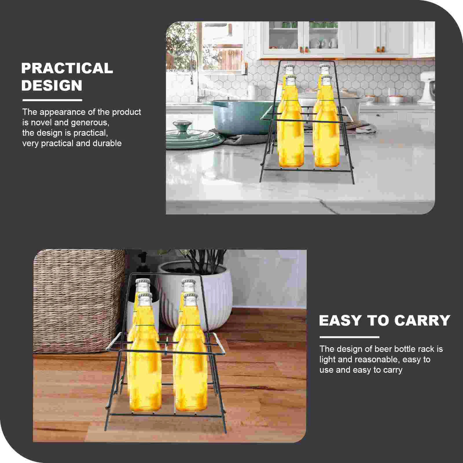 Корзина ручная подставка для пивных бутылок железный держатель с несколькими