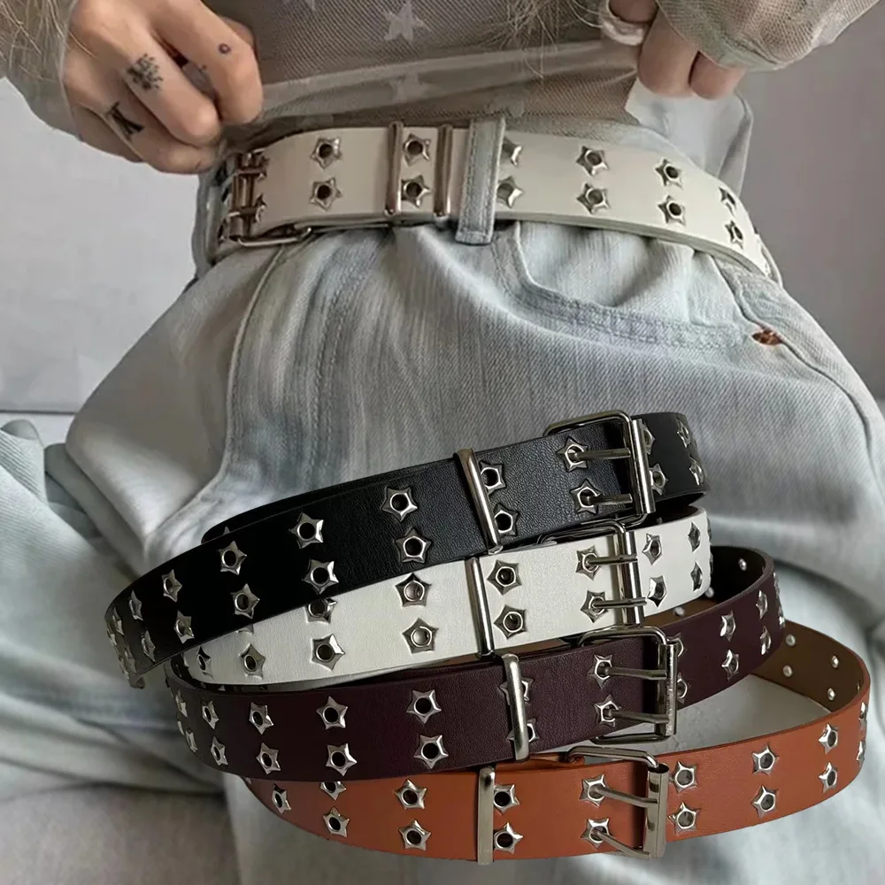 Ремень Y2k с заклепками в виде звезд и глаз | AliExpress