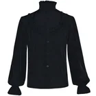 Мужская рубашка в стиле пиратской эпохи, викторианской эпохи, стимпанк, Готическая рубашка с оборками в средневековом стиле, костюм на Хэллоуин, мужская одежда