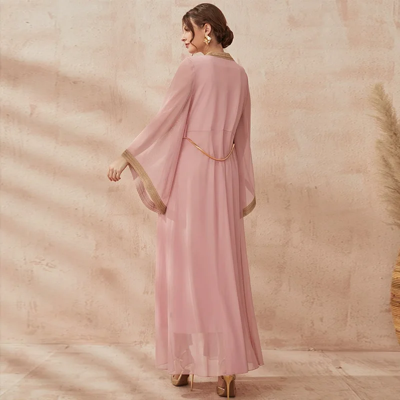 2023 New Fashion Women's Muslim Sets Arab Robes Middle East Dubai Gown Dress Set Vestidos Largos Fashion Evening Dresses
