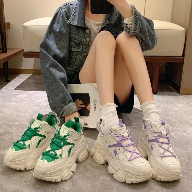 2023 Thick Sole Breathable Dad's Shoes Women's Spring/Summer 2023 New Lightweight Casual Sports Shoes Mesh Shoe Fashion