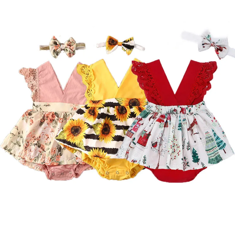 

Детское кружевное платье без рукавов, с принтом