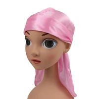 hot selling childrens imitation silk long tail scarf cap pirate cap elastic wrap unisex turban bandana headwear silk bonnet