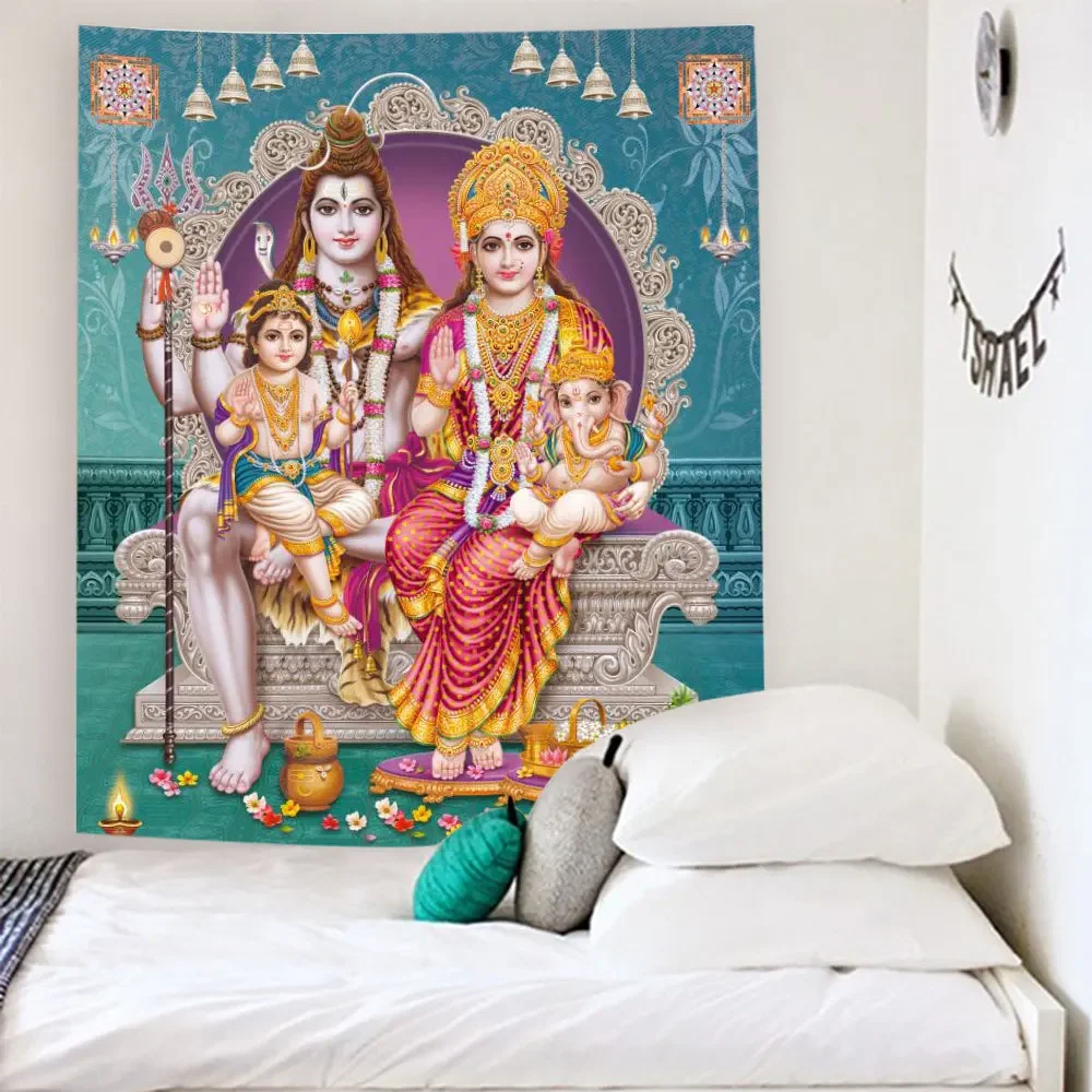 Indian Elephant Mandala Tapestries Multiple Sizes Wall Hanging Ganesha Walls Decor Polyester Fabric Home