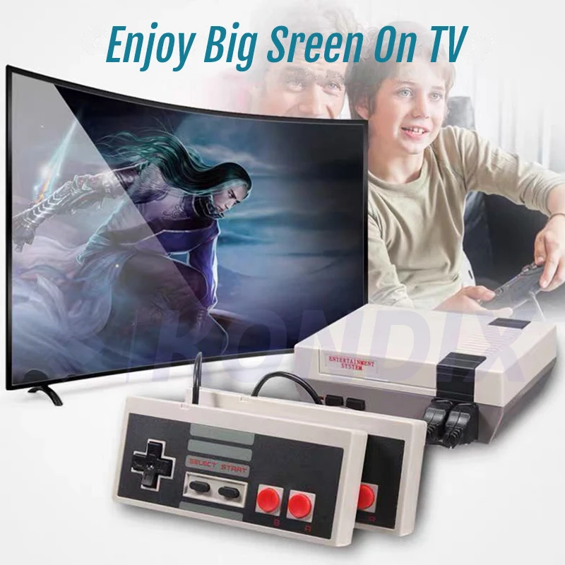 Игровая Ретро консоль NES 8 бит 620 встроенных игр поддержка двух игроков ТВ выход