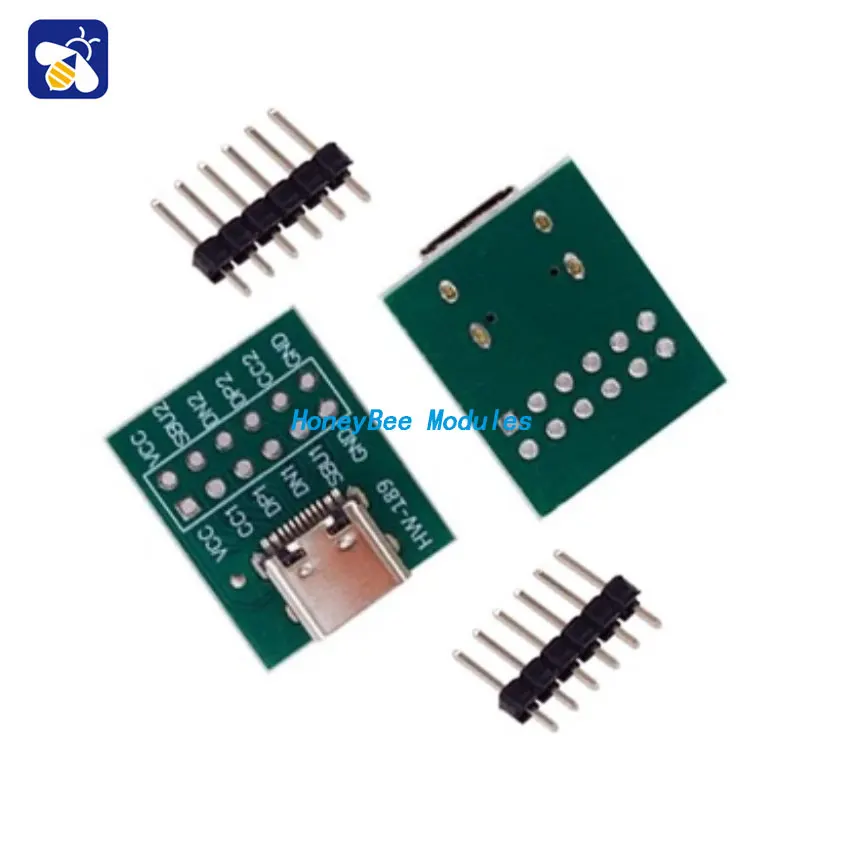 

TYPE-C USB to pin DIP female header B type adapter board has been soldered female TYPEC send row of pins