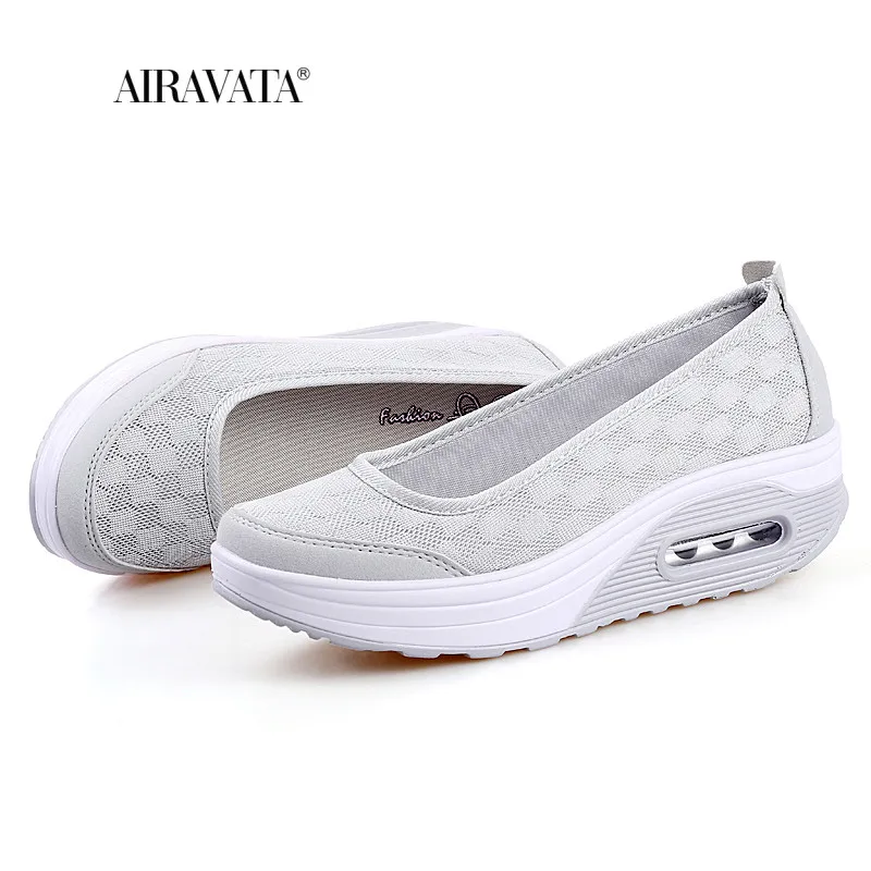 Women's Shoes Casual Sport Fashion Shoes Walking Height Increasing Women Loafers Breathable Air Mesh