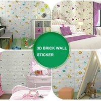 7077cmdiy self adhesive bedroom waterproof foam brick 3d wall sticker children living room wallpaper wall decoration