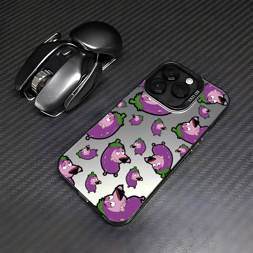 Чехол для телефона CARTOON COURAGEOUS c-cowardlys Dog iPhone 16 15 14 13 12 11 Pro Max X XR XSMAX 8 7 Plus Candy Matte