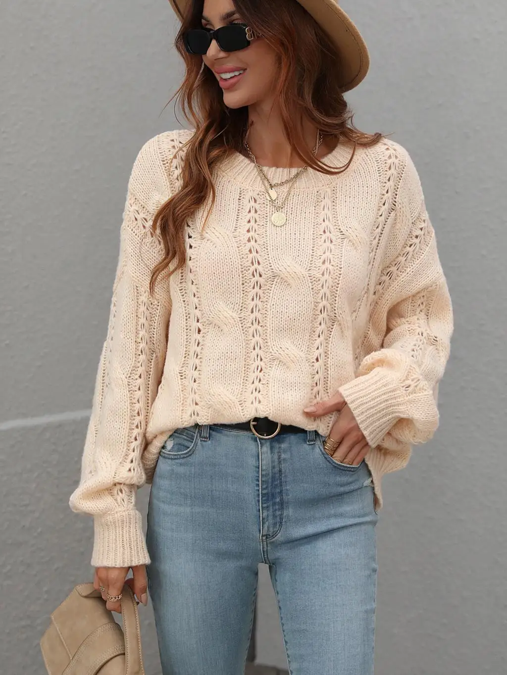 

2022 Autumn Sweaters for Women Solid Slash Neck Sexy Off Shoulder Criss-cross Loose Casual Warm Winter Female Pullovers C3942