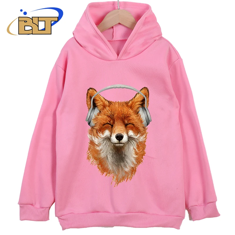 Детская Классическая спортивная одежда с принтом улыбающейся музыкальной лисы