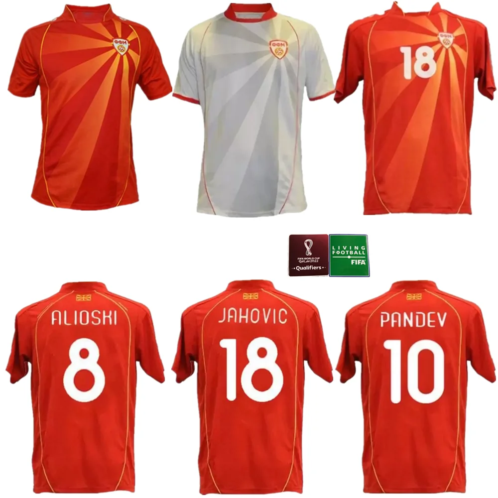 

New 2022 North Macedonia 2020 21 soccer jerseys Home Away ALIOSKI PANDEV JAHOVIC football shirt Kit