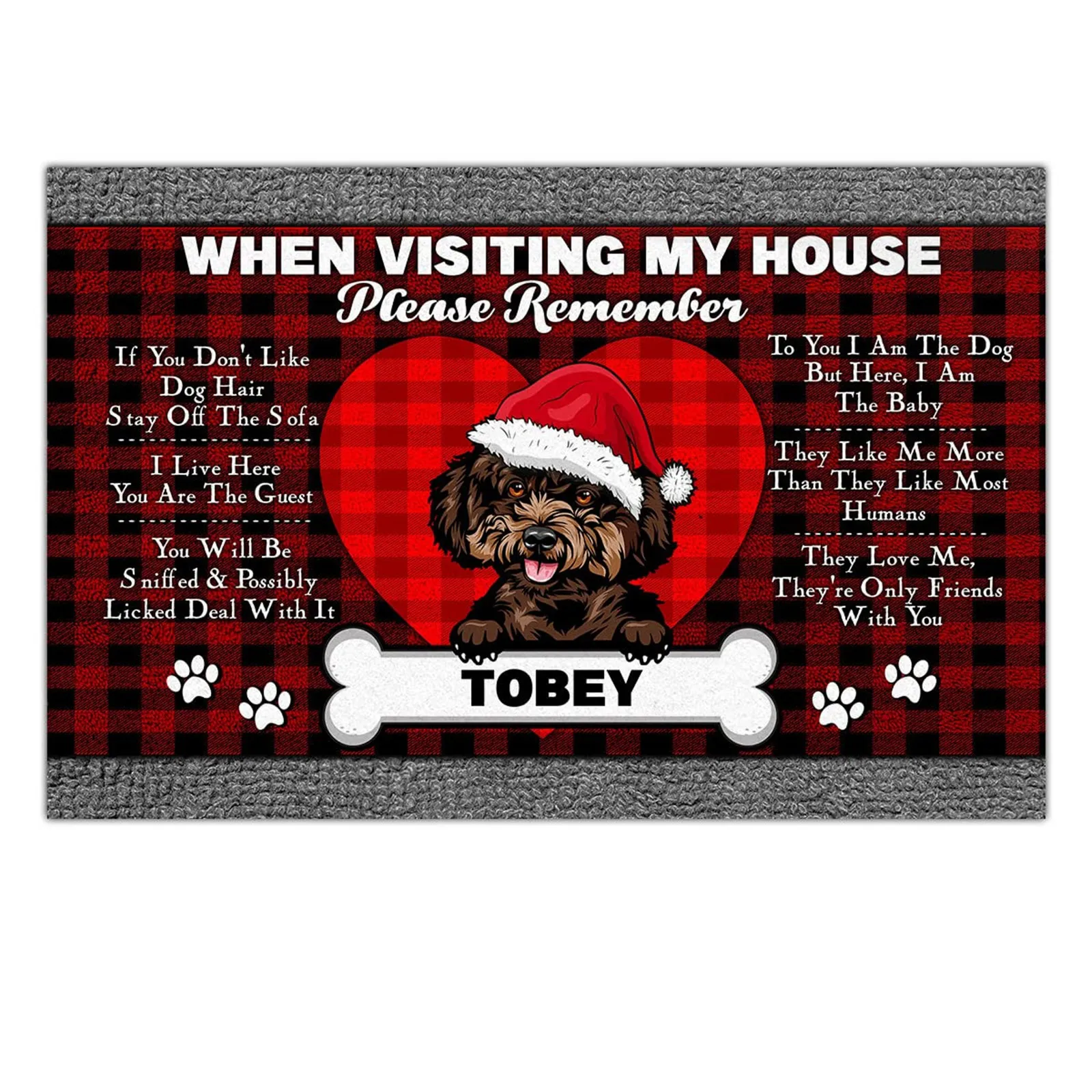 

HX Пудель приветственный коврик с именем на заказ Рождество при посещении моего дома фланелевые коврики с 3D принтом Рождественское украшение для дома Прямая поставка