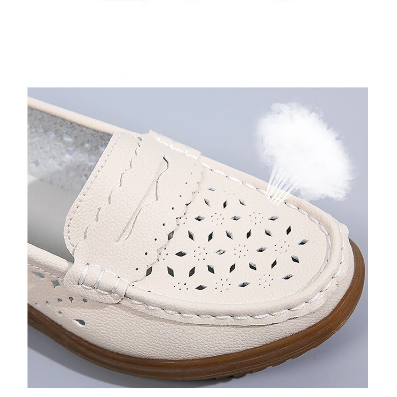 2022 Soft Women Flats Loafers Round Toe Slip-On Casual Shoes Breathable Comfortable Lady Footwear for Working Walking Sports