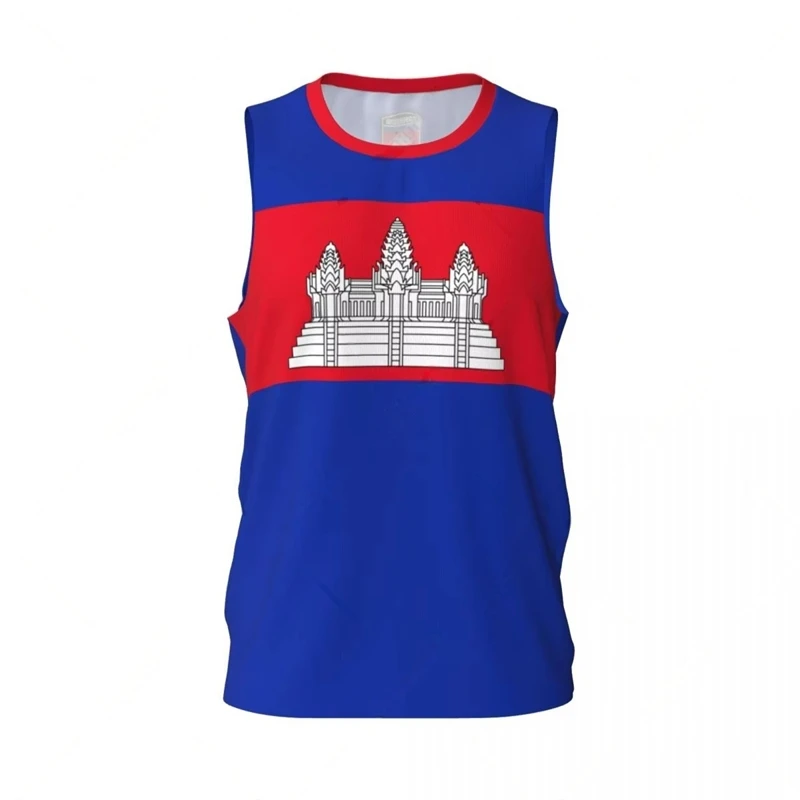 Камбоджа Флаг Графические майки Простые модные мужские и женские баскетбольные