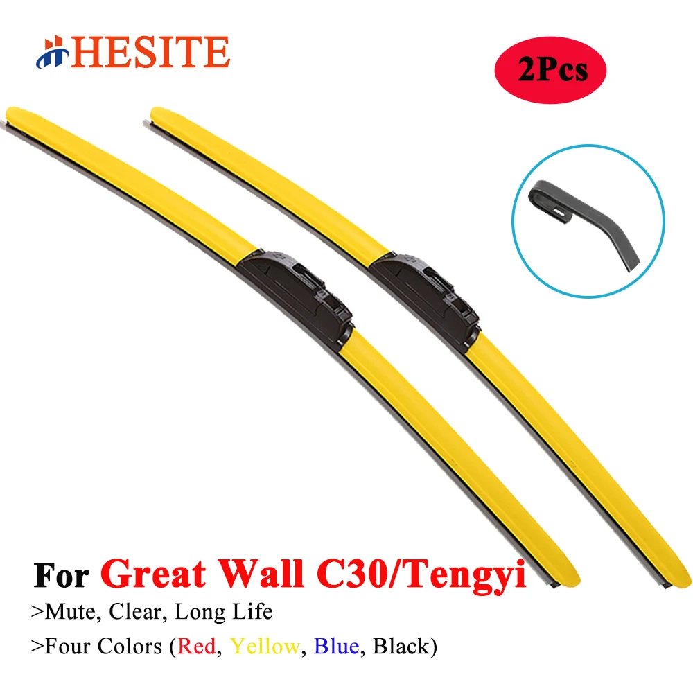

HESITE Colorful Windshield Wiper Blade For Great Wall C30 Tengyi Saloon 1.5 2010 2011 2013 2014 2016 24"+14" Hybrid Winter Brush