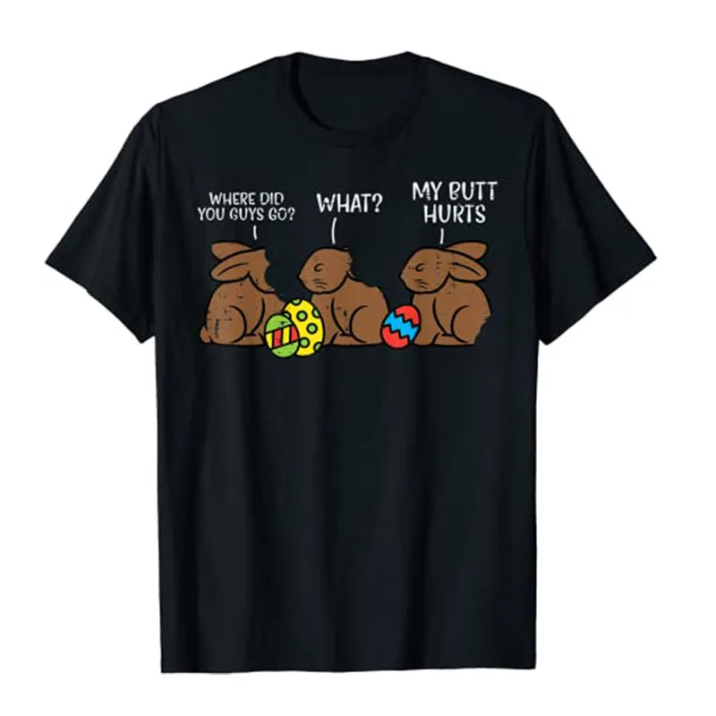 

Where Did You Guys Go Chocolate Bunny Rabbit Funny Easter Kids T-Shirt Aesthetic Clothes Gifts Graphic Tee Tops Short Sleeve