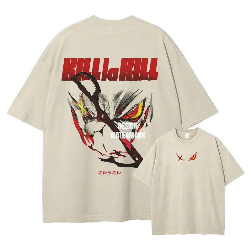 Футболки с аниме K-Kill La Kill винтажная потертая футболка Matoi Ryuuko уличная в стиле