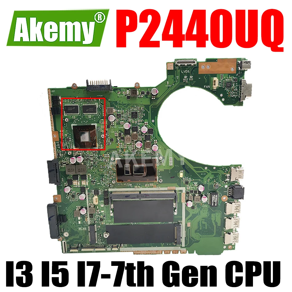 

P2440UQ Laptop Motherboard V2G GPU I3-7th Gen I5-7th Gen I7-7th Gen for ASUS P2440UQ P2440U Pro454UQ P2440UV Original Mainboard