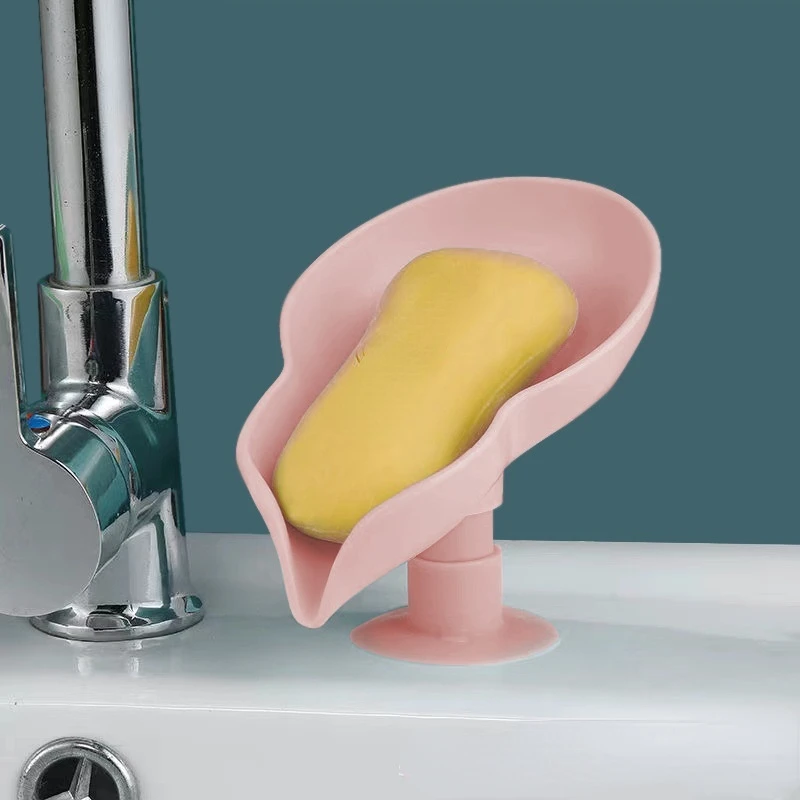 

Leaf Soap Box Drain Soap Holder Bathroom Shower Soap Holder Dish Storage Plate Tray Bathroom Supplies
