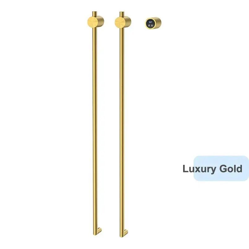 2024 New Arrival Vertical Style Intelligent Bathroom Heated Towel Warmer Rack Luxury Gold Electric Drying 110V/220V