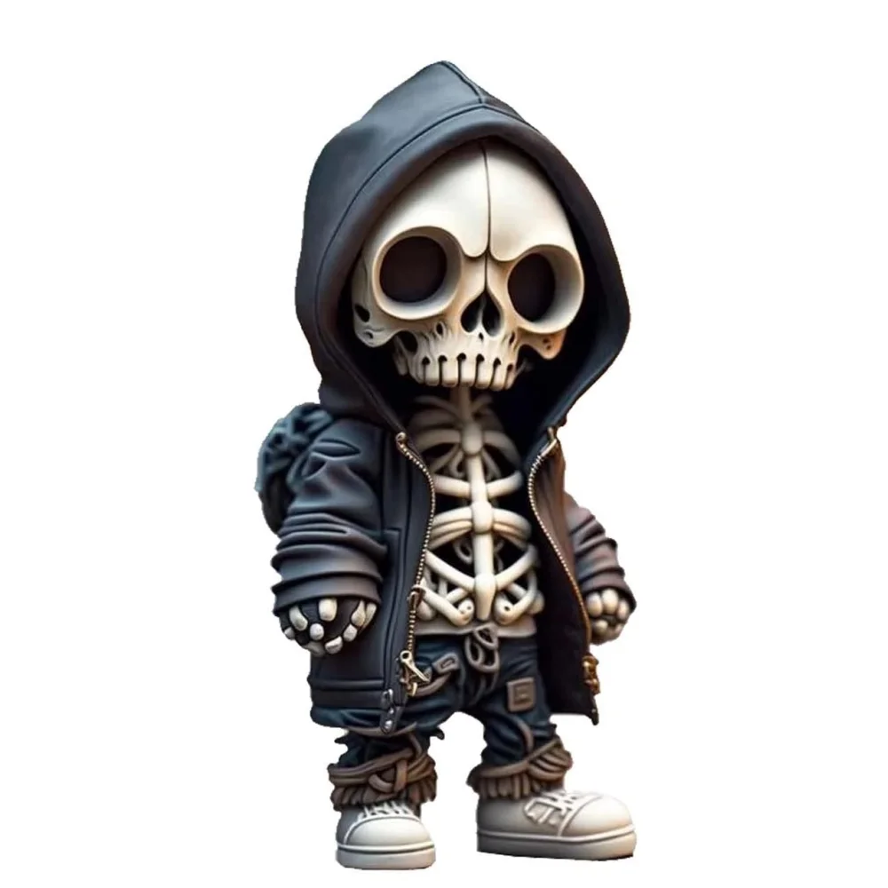 

Resin Cool Skeleton Figures Halloween Skeleton Figurine Skull Horrible Ornaments Car Instrument Panel Desk Decor Resin Figures