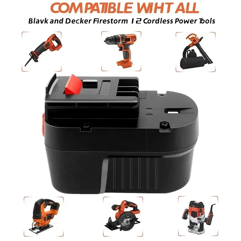Фото 【Обновление до 6800 мАч】 Аккумулятор 12 В 6800 Ач для батареи Black & Decker HPB12 FSB12 FS120B FS120BX A12 A1712 №5