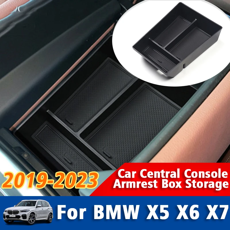 

Car Center Console Armrest Storage Box For BMW X5 G05 X6 G06 X7 G07 2019 2020 2021 2022 2023 Inner Accessories Stowing Tidying