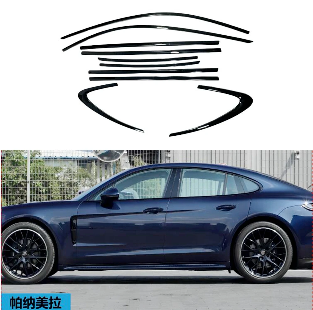 

Дверь автомобиля, полная оконная рама, накладка на порог для Porsche Panamera 970 971 2010-2021 (черный, серебристый) Montford