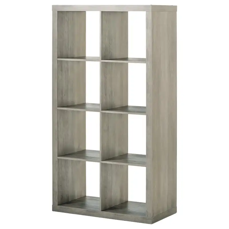 

8-Cube Storage Organizer, Rustic Gray Book Shelf Furniture Book Rack Book Shelf Wall