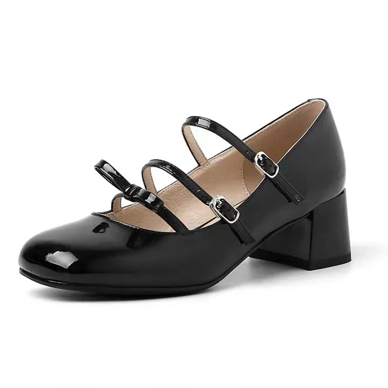 Женские туфли мэри джейн с бантом на высоком каблуке туфли-лодочки для