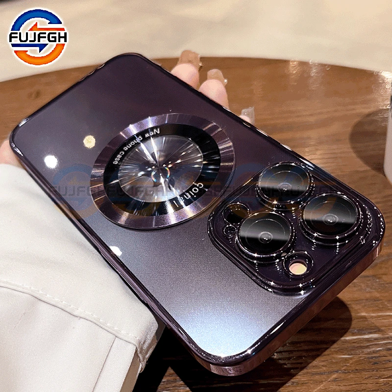 Роскошный прозрачный Магнитный безопасный Чехол с покрытием для беспроводной зарядки для iPhone 14 13 12 11 Pro Max 14 Plus, прозрачная Мягкая силиконовая задняя крышка Роскошный прозрачный Магнитный безопасный Чехол с покрытием для беспроводной зарядки для iPhone 14 13 12 11 Pro Max 14 Plus, прозрачная Мягкая силиконовая задняя крышка