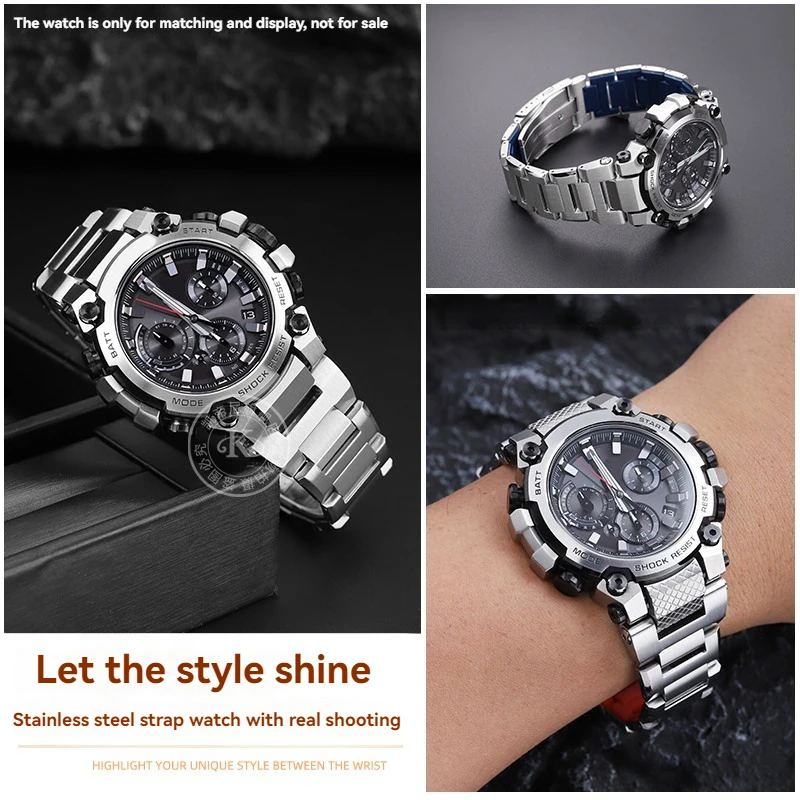 Фото Ремешок для часов из нержавеющей стали MTG-B3000, специально для Casio MTG-B3000, быстросъемный стальной ремешок для часов, мужской браслет, аксессуары. №2