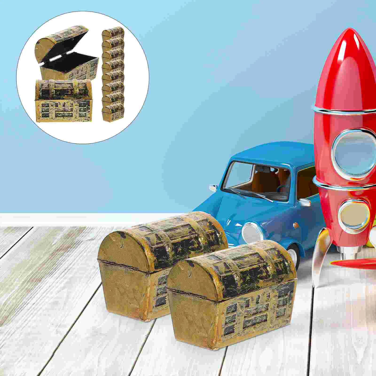 

Trinket Storage Organizer Mini Treasure Pirate Toys Miniature Scene Layout Props