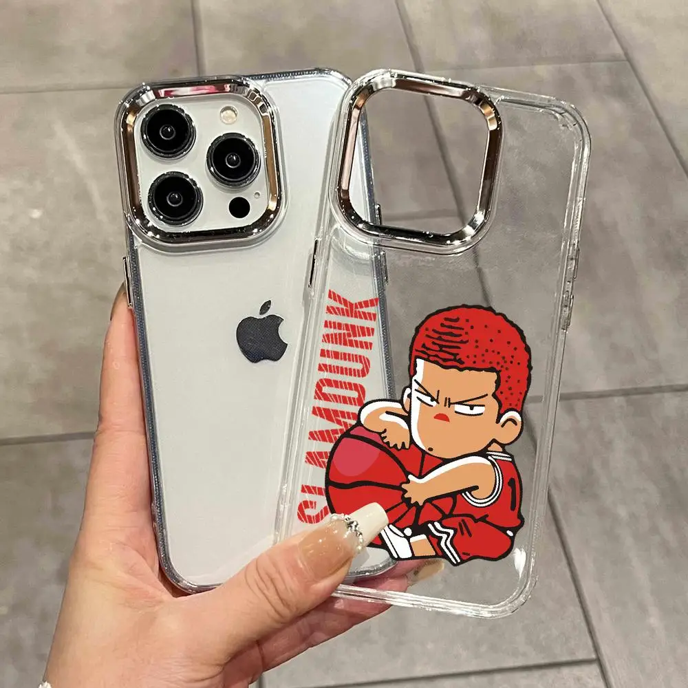 Фото Чехол для телефона Anime S-Slam Dunk-k для iPhone 17 Air 16 15 14 Plus 13 12 11 Pro Max 16e, противоударный, прозрачный, HD, с прозрачной задней панелью №1