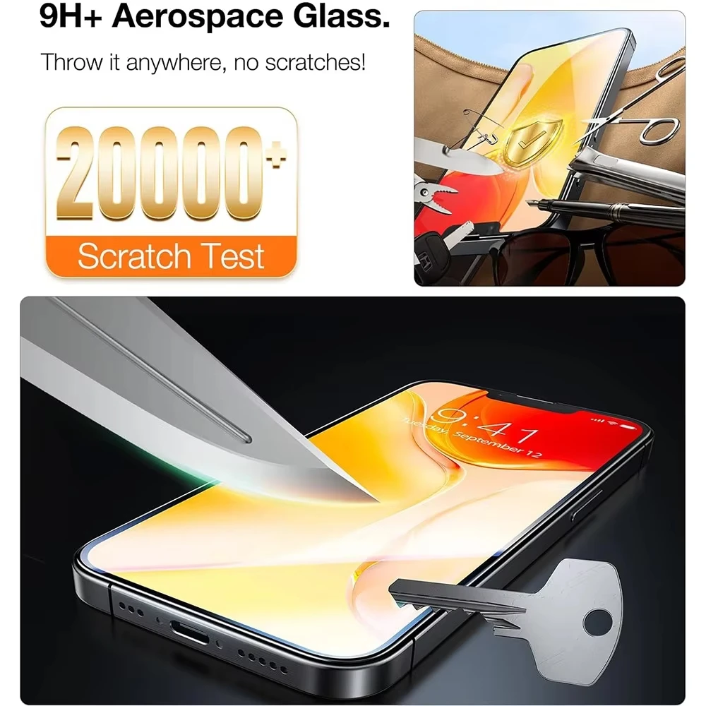 1-5 шт. Легко устанавливаемое HD-защитное стекло для iPhone 17 Pro Max 18 16 13 15 11 14 12 16e 7 8 Plus XR X Xs Air Mini из закаленного стекла (art.: 3920dcc2d5276) - 3920dcc2d5276