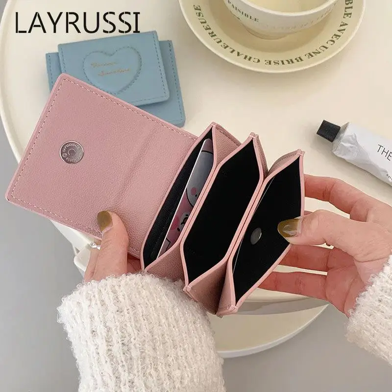 Женский короткий кошелек LAYRUSSI из искусственной кожи Дамский цветной бумажник