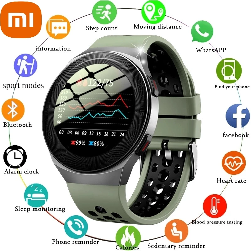 

XIAOMI New Fashion Smart Watch Bluetooth Call Smartwatch Men Watch IP68 Waterproof Sport Fitness Bracelet For IOS Android Phone