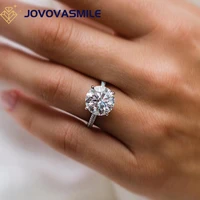 jovovasmile fashion jewelry moissanite ring 5 5 carat 11 5mm round brilliant cut 14k white gold bague femme luxe with invisible