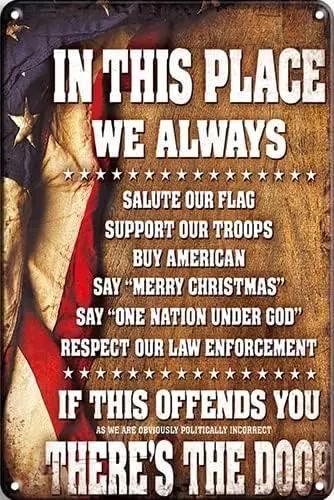 -Tn Sgn Desperte n Ths Plce We lwys Slute Our Flg Support Troops Tn Collectble Metl Wll Sgns Plques 8 X 12 Or 1