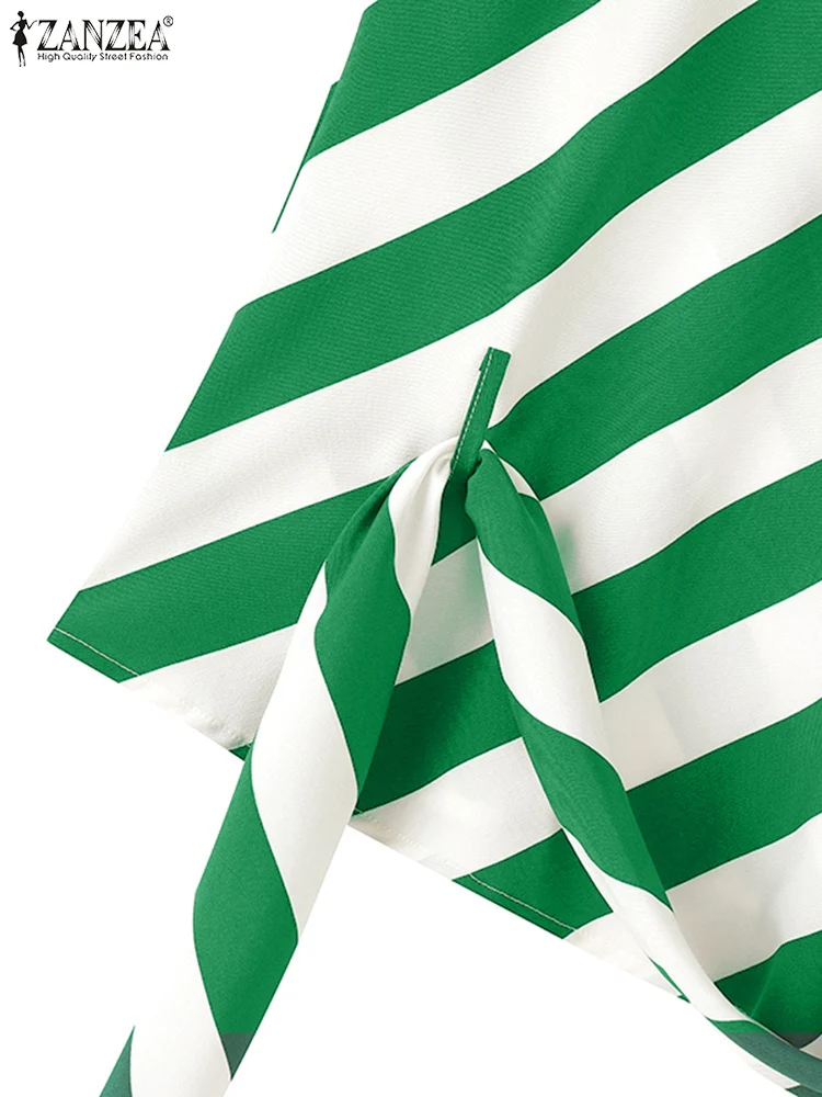 Элегантная дизайнерская блузка Atlas ZANZEA для женщин с винтажными полосками и