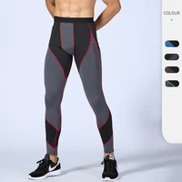 mens pro skinny sports running training gym pants sweat wicking high stretch contrast paneled trousers men clothing